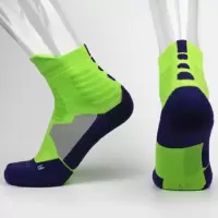 精英袜中筒篮球袜男专业加厚毛巾底长高筒夏季篮球运动袜低帮短袜F6|精英中筒荧光