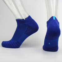 精英袜中筒篮球袜男专业加厚毛巾底长高筒夏季篮球运动袜低帮短袜F6|低帮款纯蓝色