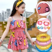 新款儿童游泳衣中大女童韩国小学生可爱网红裙式童装少女洋气分体Q9