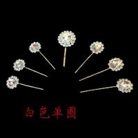 七星圆泡子戏剧戏曲水钻头面 京剧头饰宝石花 额头泡子 五彩木钻Y6|白色单圈(一套七个)