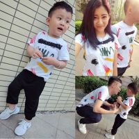 亲子装夏装2020新款全家装 一家三口四口纯棉洋气恤母女母子短袖I9