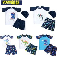男儿童泳衣游泳裤镜套装孩分体大中小童恐龙游泳衣帽M9