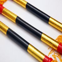 (买就送布袋)金钱杆打钱杆打花棍莲香棒霸王鞭竹连响棒连厢舞Q5|黑色喷漆90厘米36铜钱红黄绿流苏