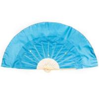 8寸真丝荣昌扇子跳舞儿童专用舞蹈扇胶州云南花鼓灯扇练功小红扇|10寸仿真丝扇双面蓝(右手)