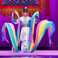 舞蹈长绸七彩李玉刚彩绸飞天舞彩绸长绸飘带五彩长稠健身绸带J1|[长10米宽50厘米]赠手持棒 竖染蓝黄玫