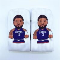 球星篮球运动袜子漫画头像潮流科比詹姆斯库里欧文街头精英长筒袜H4|保罗乔治 均码