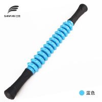 [款]筋肉放松按摩棒颈部腿部背部放松滚轴瑜伽辅助健身器材E6|尖刺按摩棒(蓝色)
