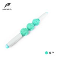 [款]筋肉放松按摩棒颈部腿部背部放松滚轴瑜伽辅助健身器材E6|3刺球按摩棒(绿色)