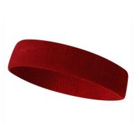 发带男运动头巾吸汗头戴瑜伽头带女跑步健身导汗发箍篮球速干头巾|无图案发带(红色)