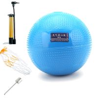 中小学生专用铅球训练器材充气实心球铅球练习球2 三色橡胶铅球O3|2公斤蓝色带气针+球网+打气筒