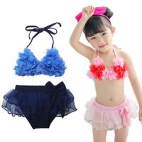 儿童泳衣女孩小童分体比基尼宝宝中大童公主裙式可爱游泳衣女童