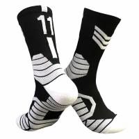 篮球袜子男23中筒24运动球星号码欧文毛巾底库里科比詹姆斯精英袜|欧文11号黑色