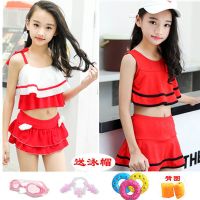 儿童泳衣女童泳衣中大童泳装女孩分体泳衣温泉泳装2019新款