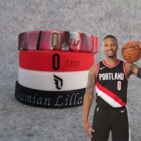 篮球开拓者球星利拉德签名夜光运动手环硅胶混色腕带球迷饰品可调W5