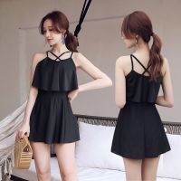 风泳衣女 保守性感韩版学生2020新款温泉纯色显瘦美背简约泳装Y3