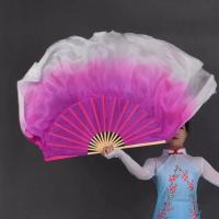 扇子舞扇子双面一面玫红一面湖蓝真丝跳舞扇子风酥雨忆扇子古风D5|右手 仿真丝精品16骨31-30