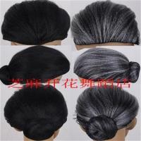 媒婆头套 秧歌头饰 戏剧用品 老太太假发 民间演出道具 老婆头套J1|黑色