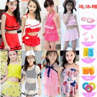 儿童泳衣青少年小中大女童泳衣女孩连体套装分体比基尼温泉游泳衣