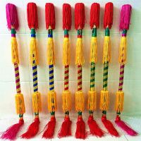 (买就送布袋)金钱杆金钱棒打连响打花棍打连厢钱杆舞莲厢打钱杆H6|花色40厘米8个铜钱红配黄流苏