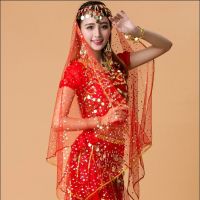 印度舞头纱头链成人款印度舞蹈头巾 大亮点网布带头饰头纱X9