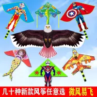潍坊儿童卡通新款风筝微风易飞三角奥特曼蜘蛛侠老鹰飞机线轮批发Y6