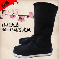 男古装汉服靴子女童儿童中式布靴舞台鞋子戏曲男靴舞蹈戏剧内增高D7