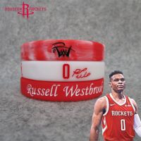 篮球火箭队0号威少威斯布鲁克签名夜光手环硅胶运动腕带球迷品新A4