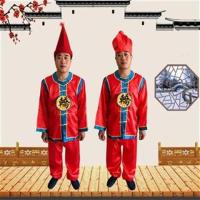古装戏剧演出衣服抬轿服装摄影婚庆迎亲轿夫衣服喜庆男士服装F4|红罗帽 均码