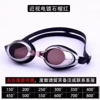 防水防雾男女电镀泳镜 平光泳镜 近视泳镜 (可配置左右不同度数)J5