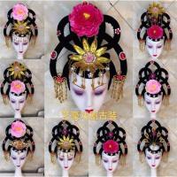 戏剧头饰假发戏曲花旦头套古代小姐发饰影视影楼古装仙女表演用品S9