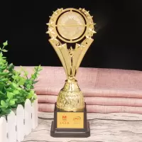 塑料镀金小奖杯个性麦穗花牌奖杯幼儿园星星小奖杯定制赛事奖牌L6