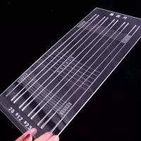 扁皮尺扁皮筋切割裁剪工具切割锥度尺子滚刀垫板梯形尺剪切套装|18-10-170(150-190)