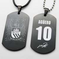足球军牌项链吊坠挂件饰品钥匙扣皇马罗梅西内马尔苏神纪念礼品V1
