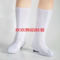 舞蹈鞋套蒙古藏族靴套民族女兵军装舞台袜套表演出服长筒红色黑色|白色好弹力 S