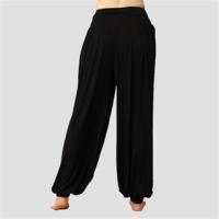 瑜伽服新款瑜伽裤春夏莫代尔灯笼裤女运动裤舞蹈服装大码长裤V2|黑色 M