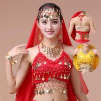 民族舞新疆舞印度舞服装肚皮舞雪纺性感小荷叶肚兜文胸上衣15E4