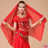 印度舞蹈配饰舞台表演出肚皮舞项链耳环眉心坠头饰头纱头链手链29N9