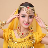 印度舞蹈配饰舞台表演出肚皮舞项链耳环眉心坠头饰头纱头链手链45R3