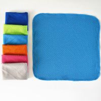 降温神器冰巾学生军训防暑冰凉巾健身房跑步吸汗速干冷感运动毛巾|两条冷感方巾随机花色 双层冷感黑罐30*100cm