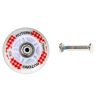 溜冰鞋轮子橡胶轮软轮防滑耐磨轮闪光轮成人轮滑鞋儿童旱冰鞋配件|红色印花轮子1个+螺杆 64mm-82A(S码鞋子通用)