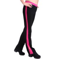 26071+26072儿童成人舞蹈瑜伽裤女练功叉腰加宽条喇叭裤I4