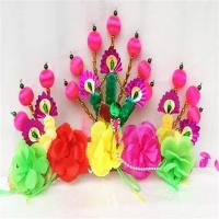 戏剧头饰秧歌舞蹈假发古装新娘小姐丫鬟仙女花旦头饰演出用品E2|玫红色丝球