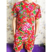 东北秧歌服装演出服新款大花布二人转表演服成人沙滩裤男女款B3