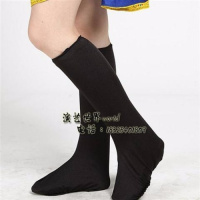 成人舞蹈鞋套蒙古靴套民族女兵军装舞台袜套表演出服长筒红色黑色|黑色均码大弹力 31