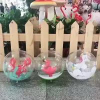 儿童充气玩具球彩色闪光沙滩球水上亮片充气戏水球网红拍照道具球R0
