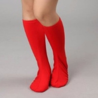 成人舞蹈鞋套蒙古藏族靴套民族女兵军装舞台袜套表演出服长筒多色O2|天蓝色 均码