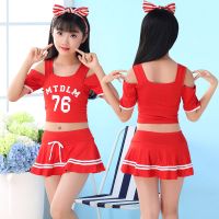 儿童泳衣女分体中大童小公主洋气韩国可爱学生裙式平角裤运动泳装I8