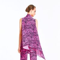 拉丁广场舞蹈服女长裤豹纹成人新款高腰夏宽松阔腿裤喇叭裤秋季H6|玫红上衣[不含内搭] M码