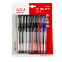 得力6610中性笔0.5mm半针管(混)(10支/卡)-文具