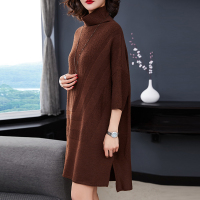 金利鹿纯色一体连衣裙高领新款时尚